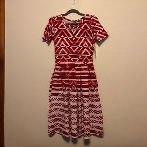 Lula Roe Red Amelia Dress Size S